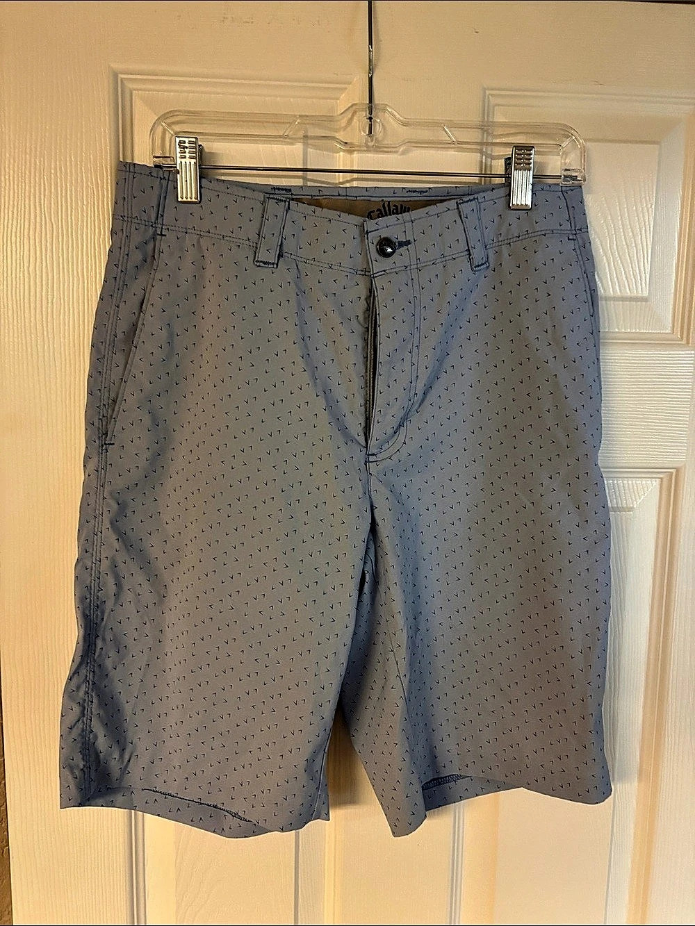 Callaway Texture Chevron Geo Print Golf Shorts in Blue